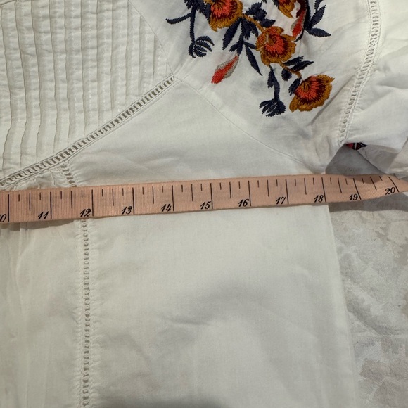 Free People Pavlo mini Dress Embroidered Crochet Insets Ivory Boho - Picture 8 of 11